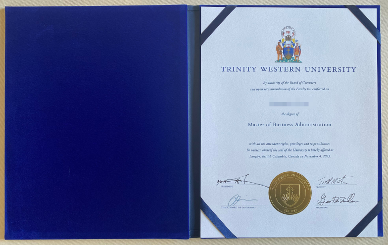 天津财经大学-加拿大西三一大学国际IMBA-学位证书